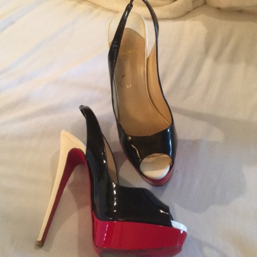 Today sales !!!  ew Black and Red peep toe  Sandals - Picture 6 of 6